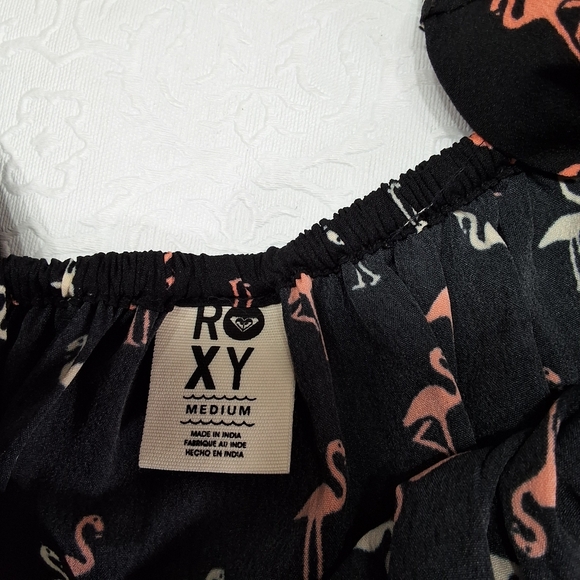 Roxy Sleeveless Flamingo Print Mini Dress Size M - Picture 8 of 9